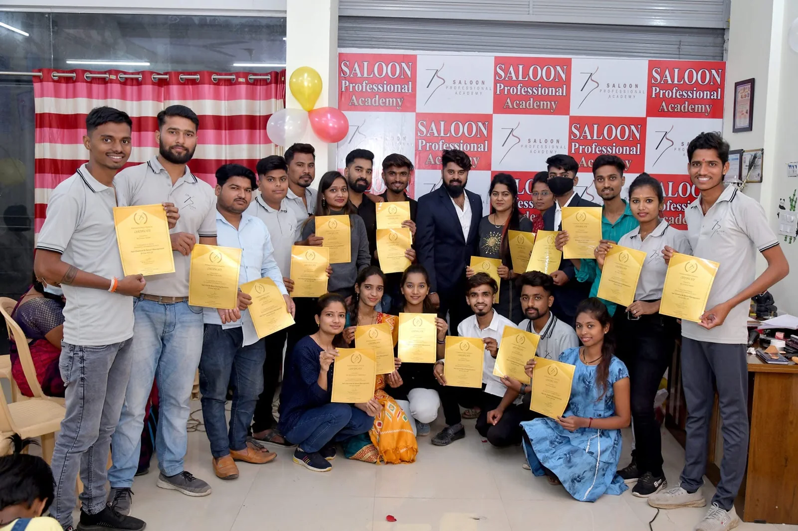 Saloon Professional Academy certification day at The 7S Saloon Mall